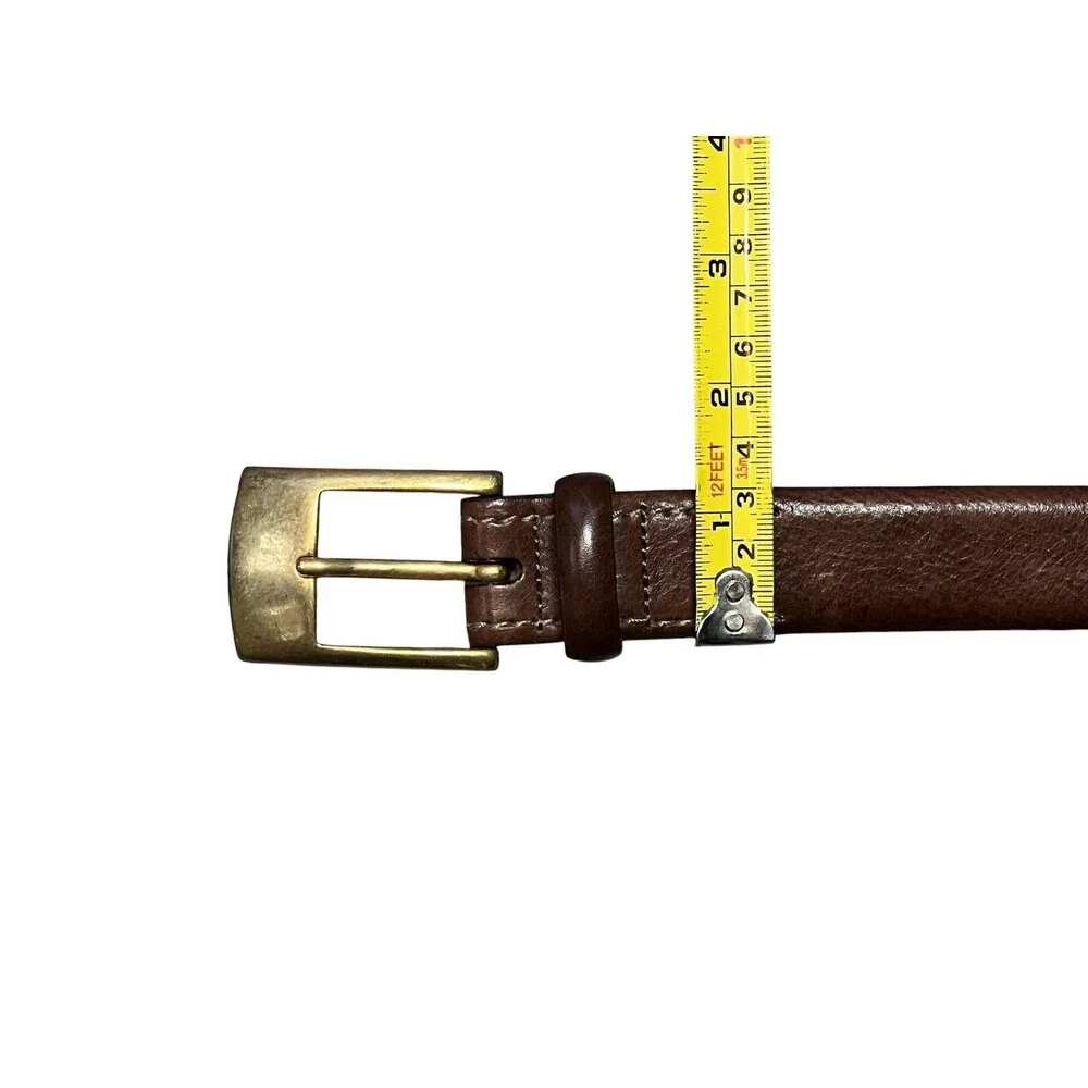 Bosca Italian Leather Brown Brass Buckle Belt Mens Size 36